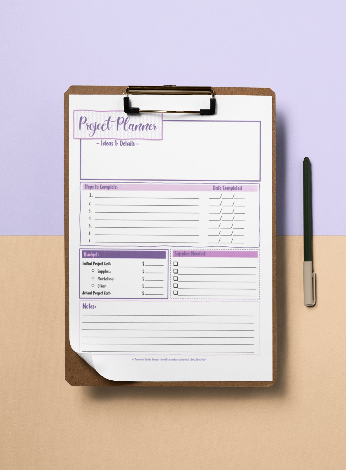 Business Project Planner | Project To Do List | Business Stationery |  Project Organizer | Project Planner
